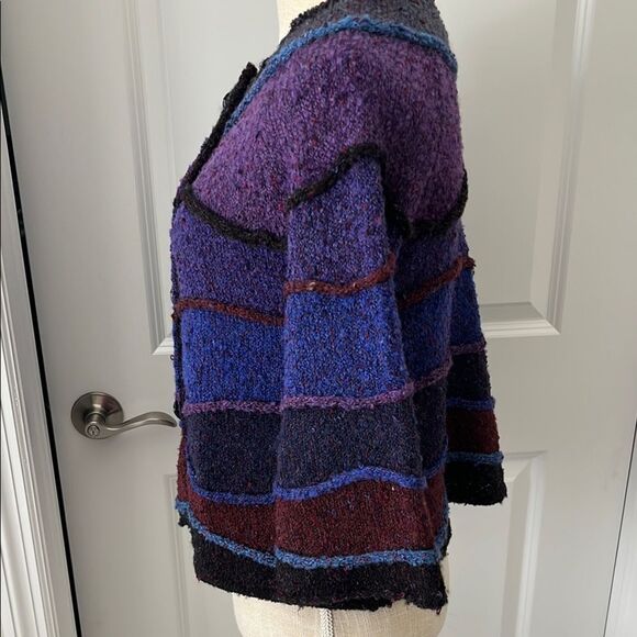 Anthropologie Curio Multicolor Women's Cardigan Sweater PM Curved Buttons - Picture 6 of 8